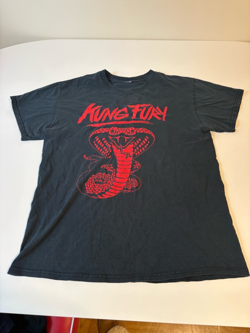 Vintage Kung Fury Cobra Graphic Tee - Black & Red